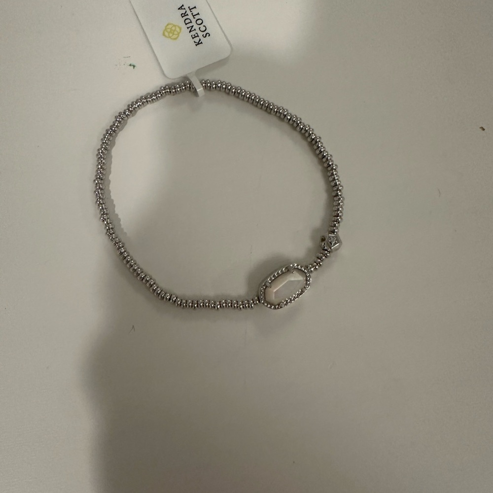 Grayson Silver Stretch Bracelet in Ivory Mother-of-Pearl